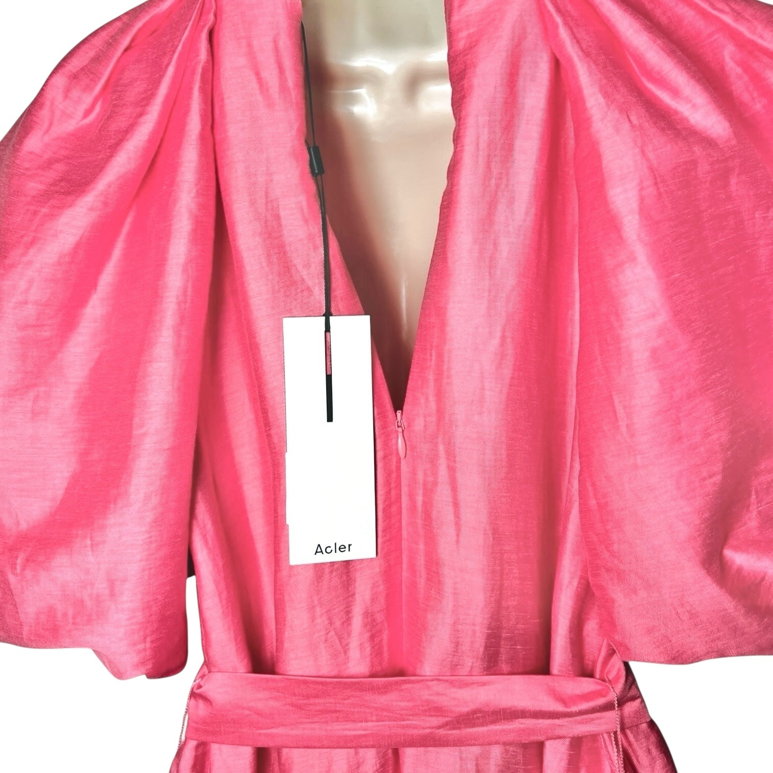 Acler Warner Linen Long Dress – Pink Rose, UK12