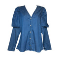 Cras Copenhagen Chambray Embellished Blouse – Size 38 (M) – pre-loved