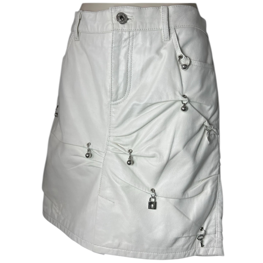 Vintage Moschino Leather Piercing Mini Skirt – UK10 – pre-loved