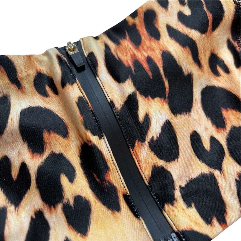 P.E Nation Leopard Zip Sports Bra Top – Size M