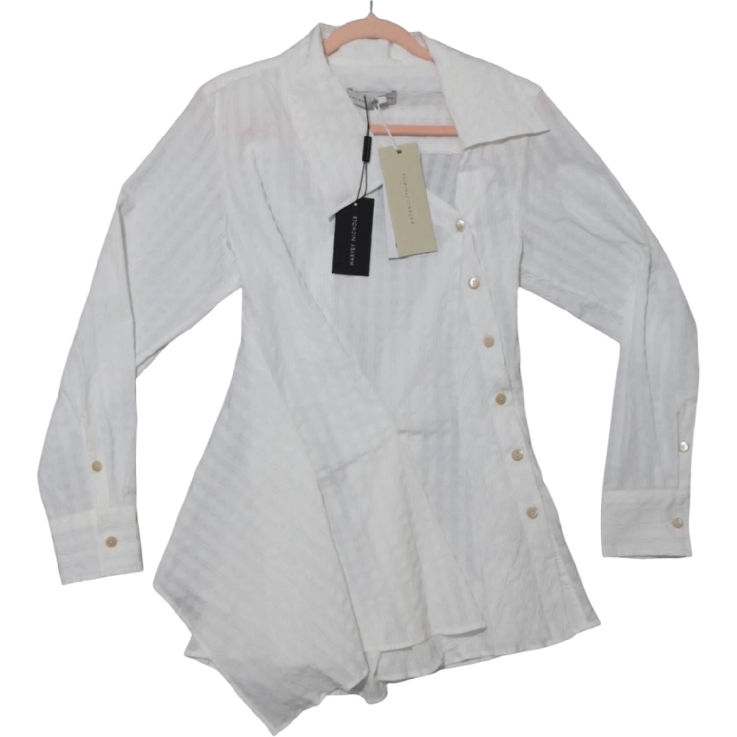 Palmer//Harding White Asymmetric Button-Down Shirt – UK6 – pre-loved