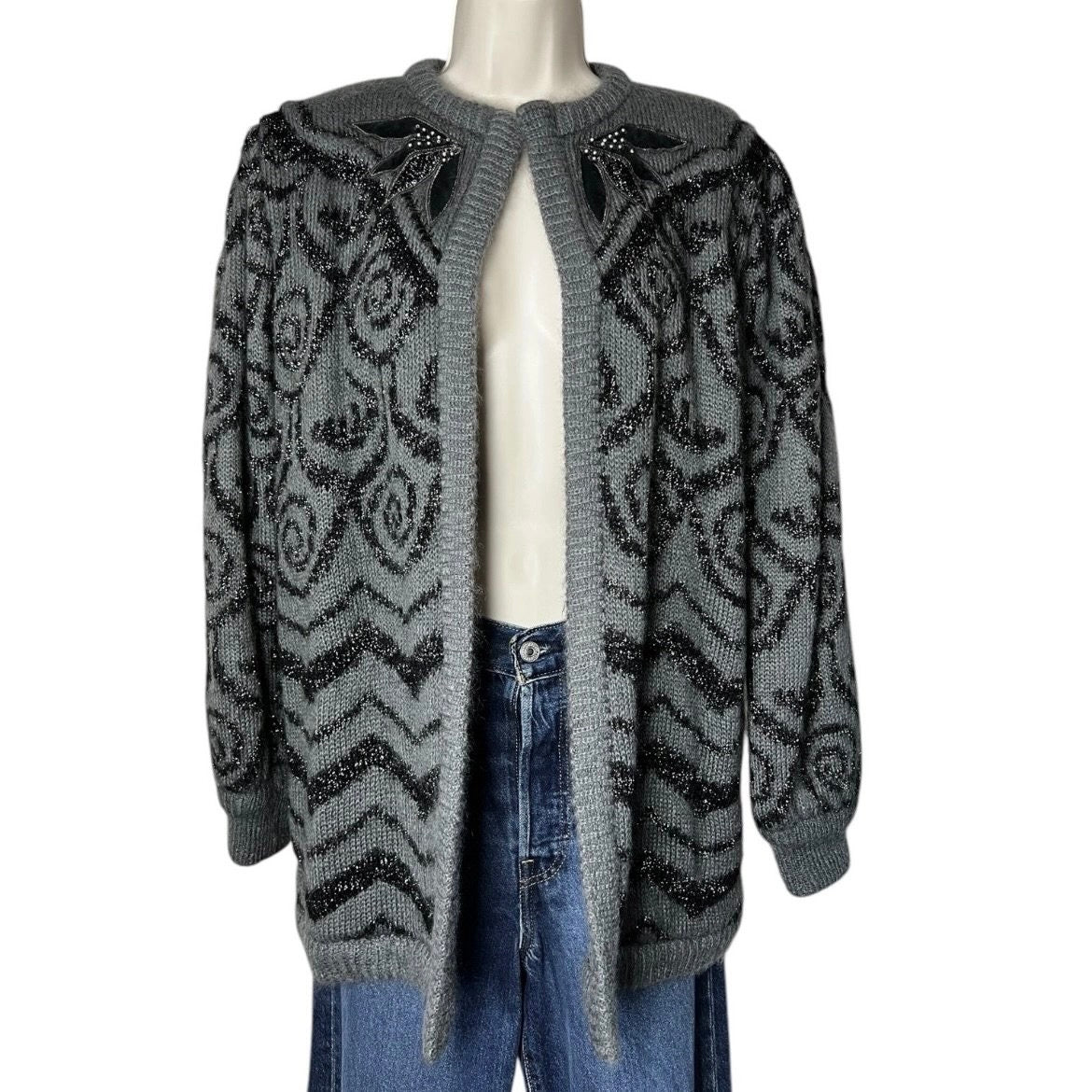 Vintage Escada Embroidered Mohair Open Coat Cardigan – FR36 – pre-loved