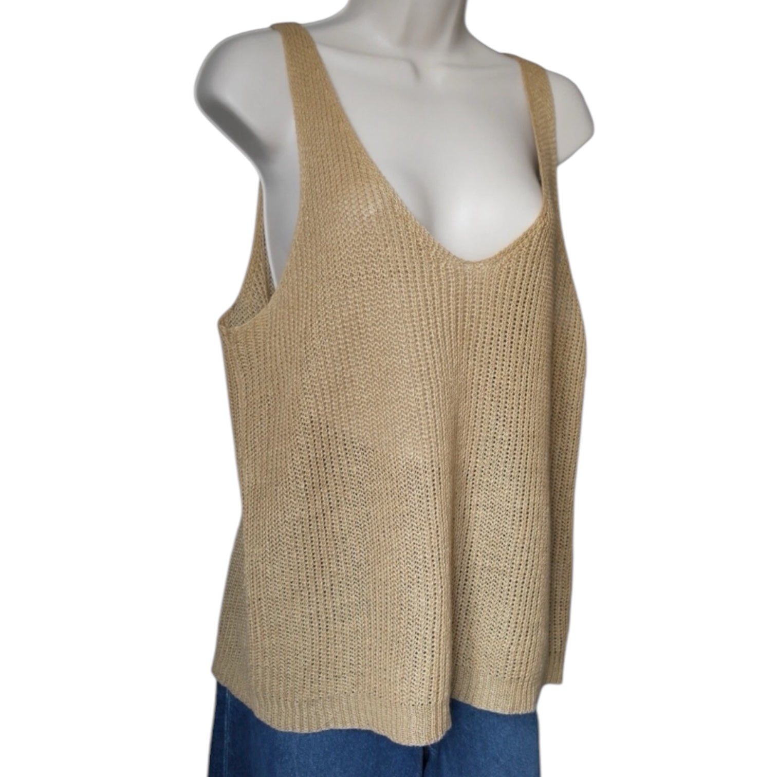 Nili Lotan Nala Linen Open-Knit Tank – L – pre-loved