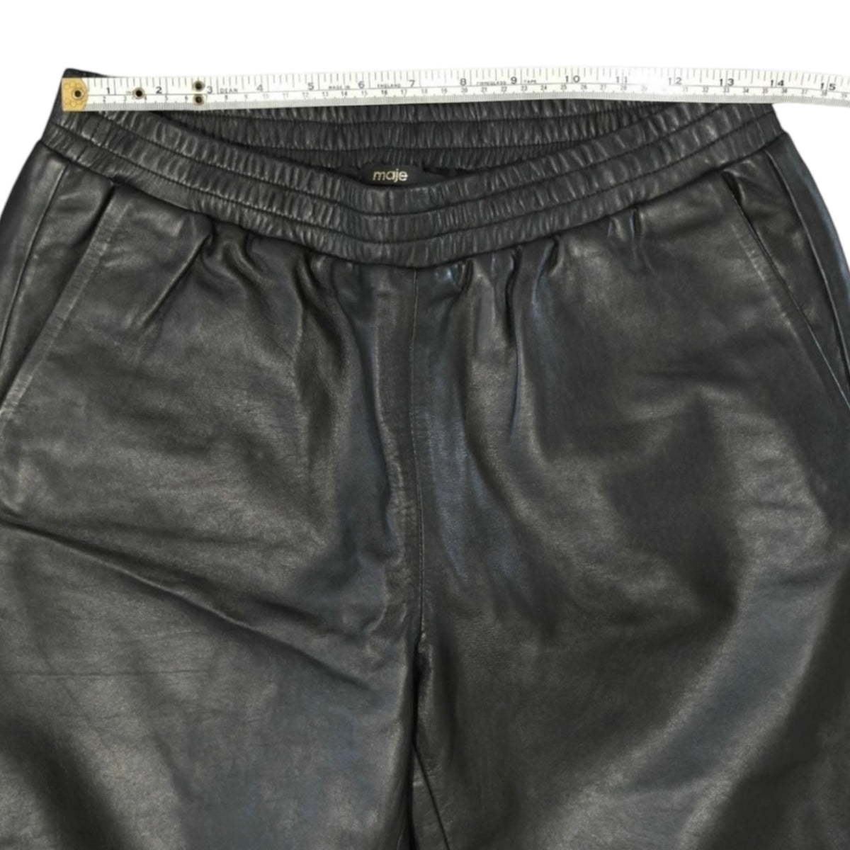 Maje Leather Tuxedo Stripe Jogger Pants – UK8 (Based on Measurements) – pre-loved