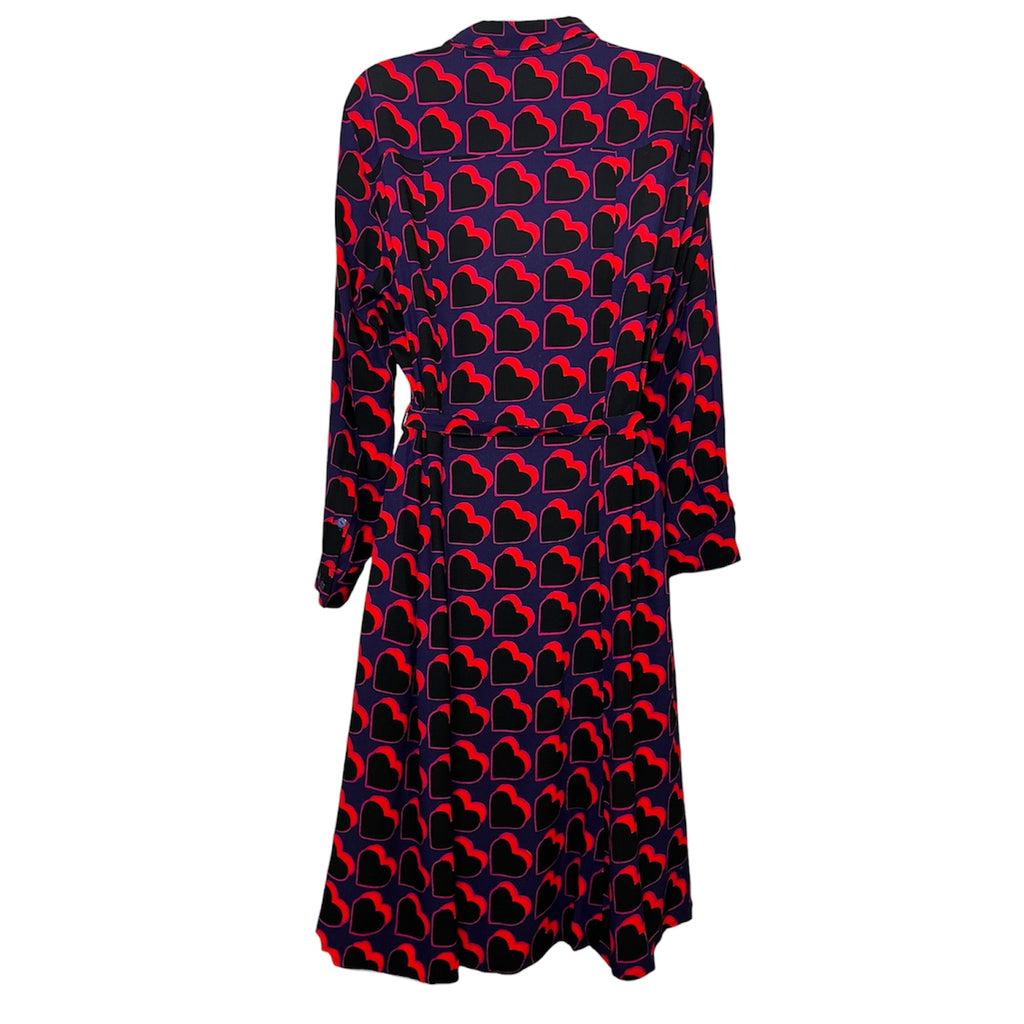 Fabienne Chapot Heart Print Belted Shirt Dress – Mid Length, EU38 (UK10)