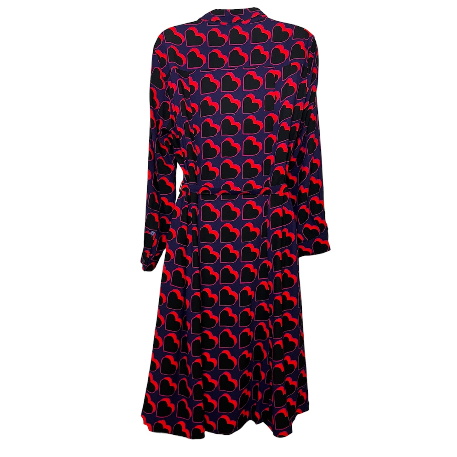 Fabienne Chapot Heart Print Belted Shirt Dress – Mid Length, EU38 (UK10)