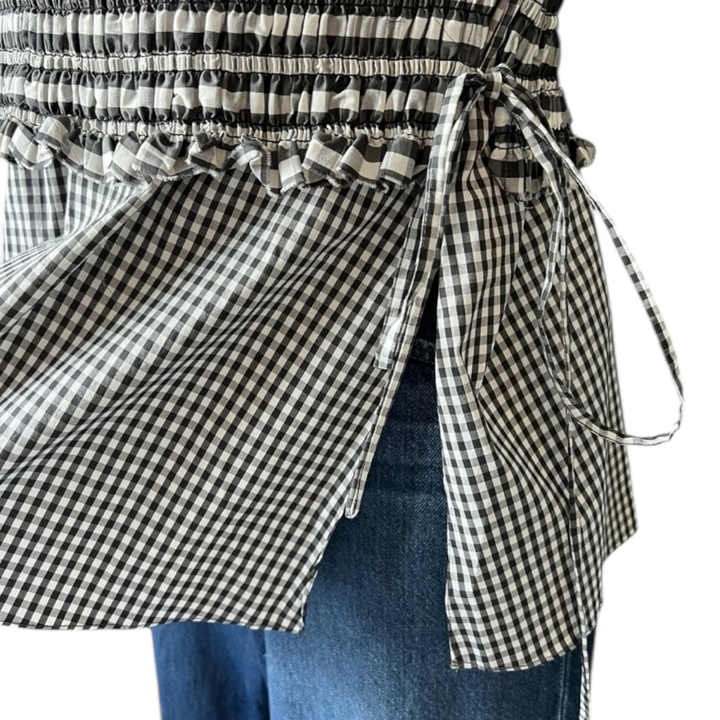 3.1 Phillip Lim Gingham Ruffle Peplum Sleeveless Top – US4 (UK8)