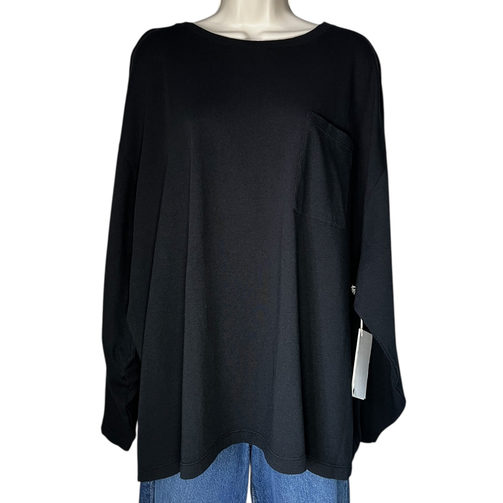 Khaite The Imogen Oversized Logo Patch Pocket Long Sleeve T-Shirt – XL