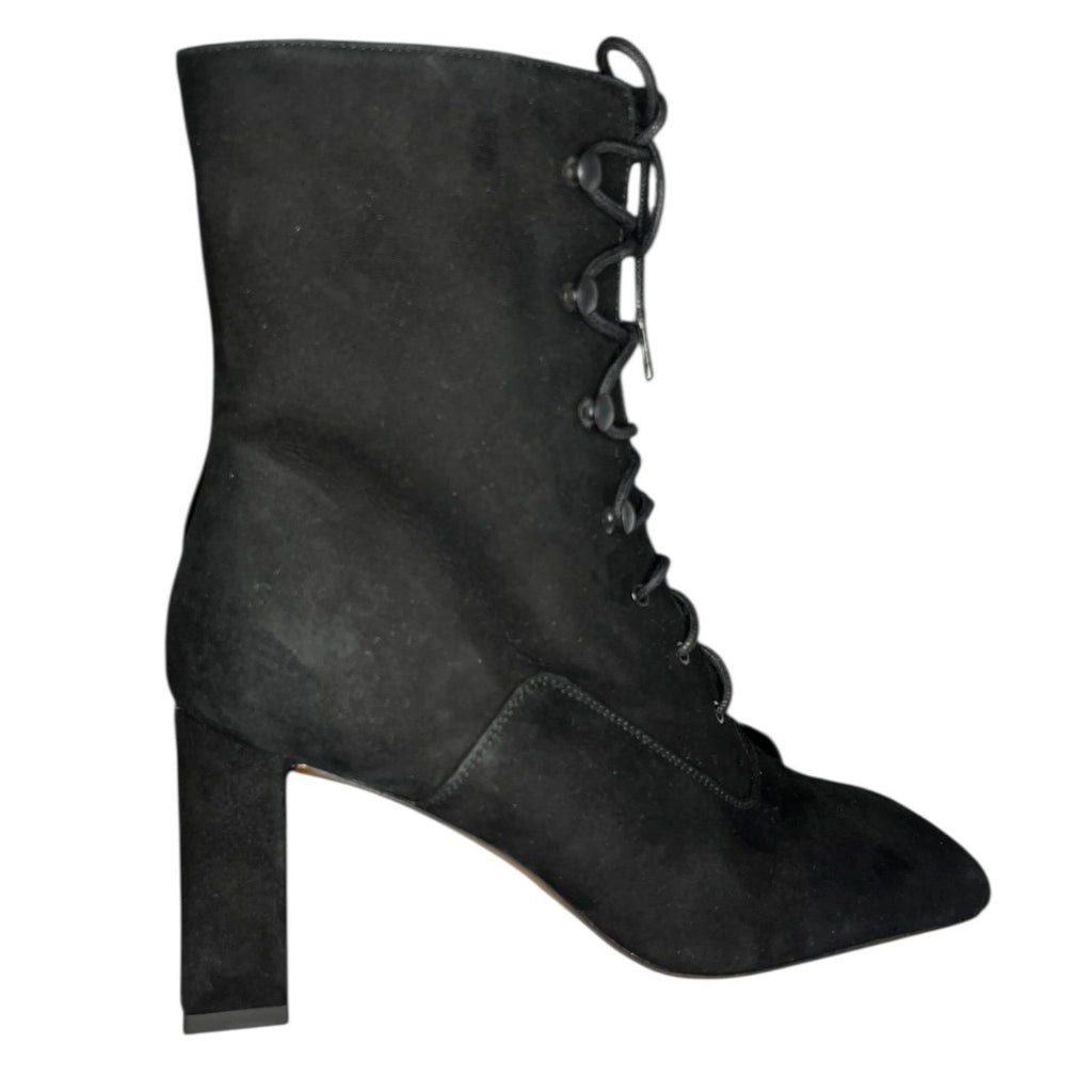 By Far Claude Black Suede Lace-Up Ankle Boots – EU 38