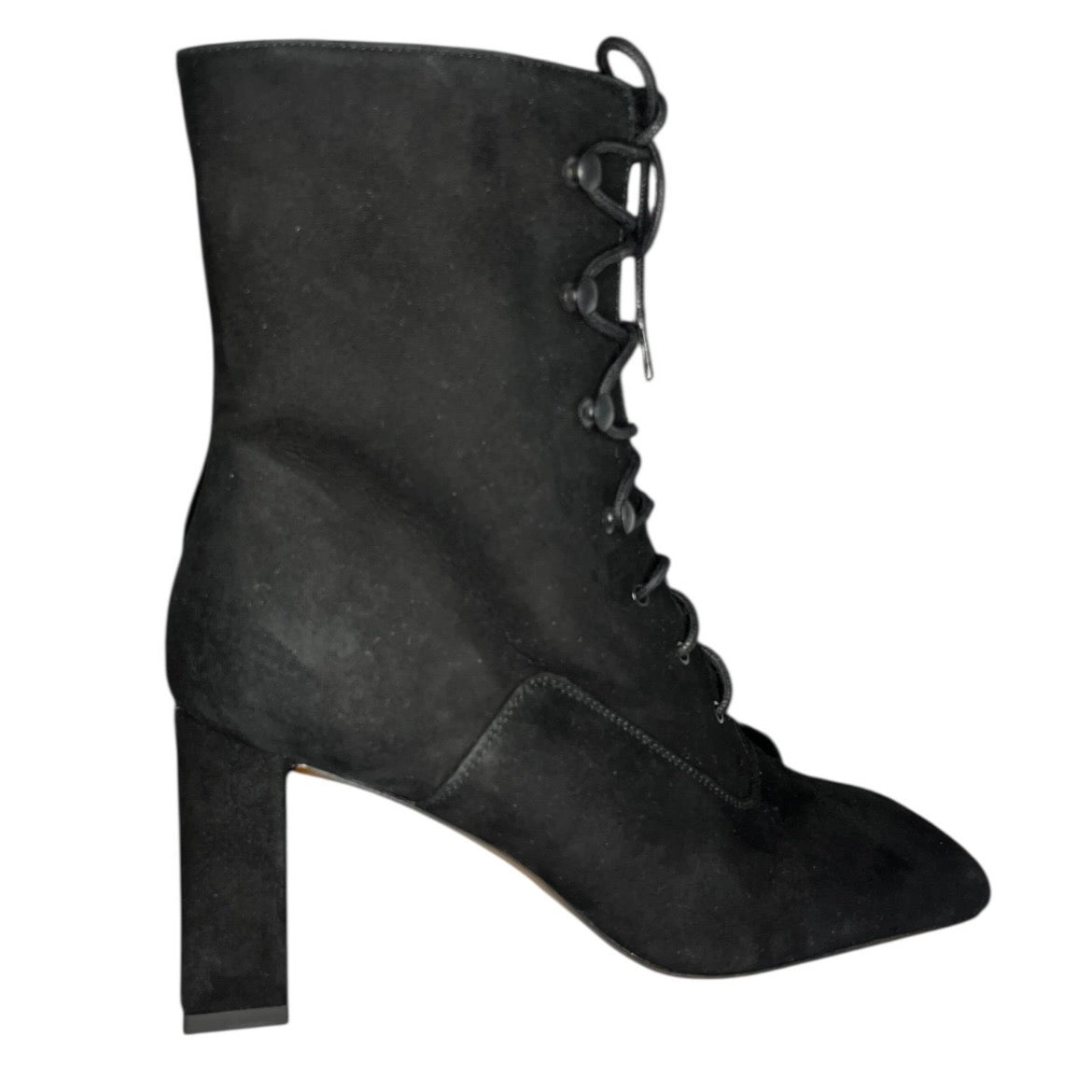 By Far Claude Black Suede Lace-Up Ankle Boots – EU 38