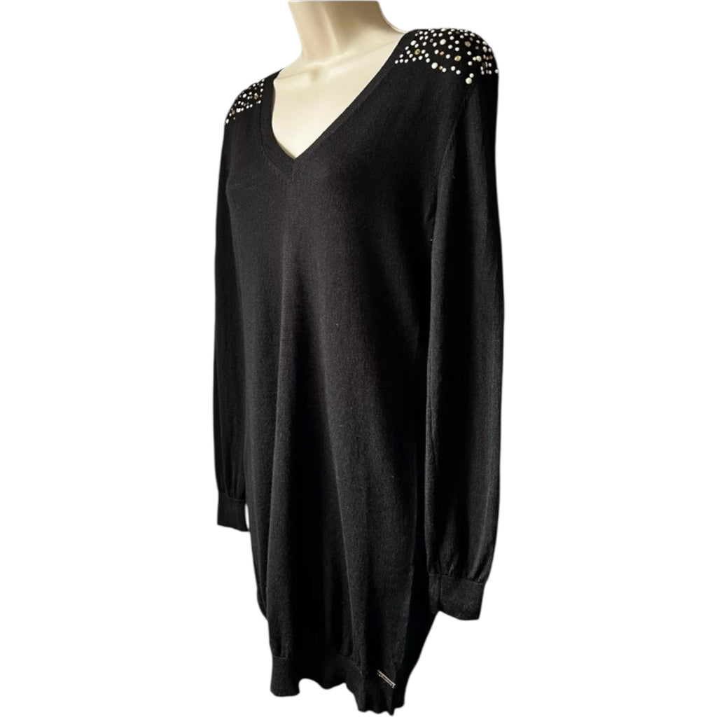 Vintage John Galliano Wool Knit Jumper Dress – Embellished, M – pre-loved