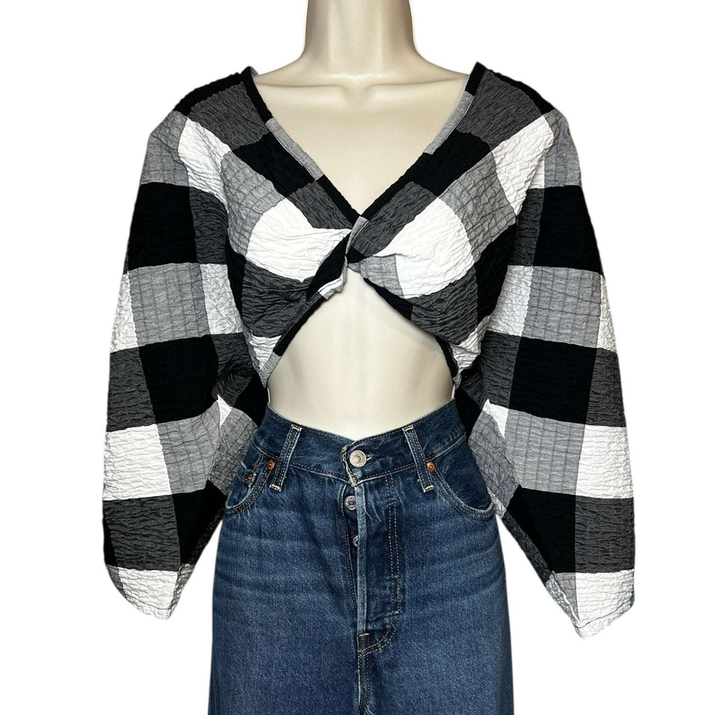 Mara Hoffman Justine Organic Cotton Plaid Crop Top – M – pre-loved
