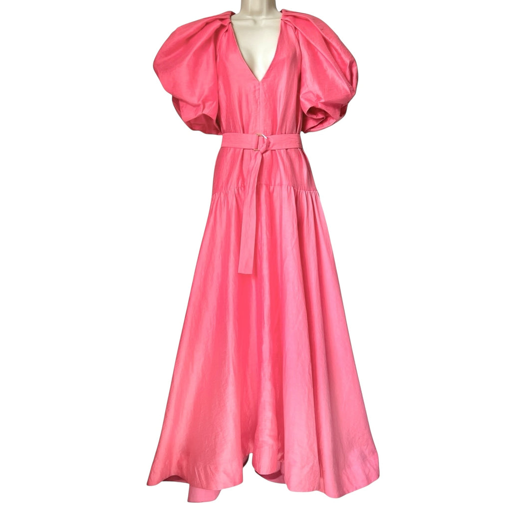 Acler Warner Linen Long Dress – Pink Rose, UK12 – pre-loved