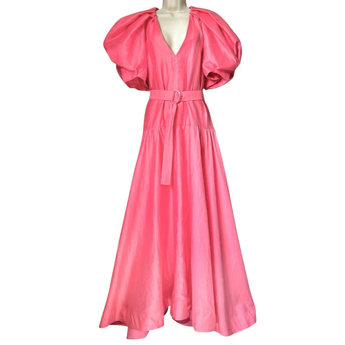 Acler Warner Linen Long Dress – Pink Rose, UK12 – pre-loved