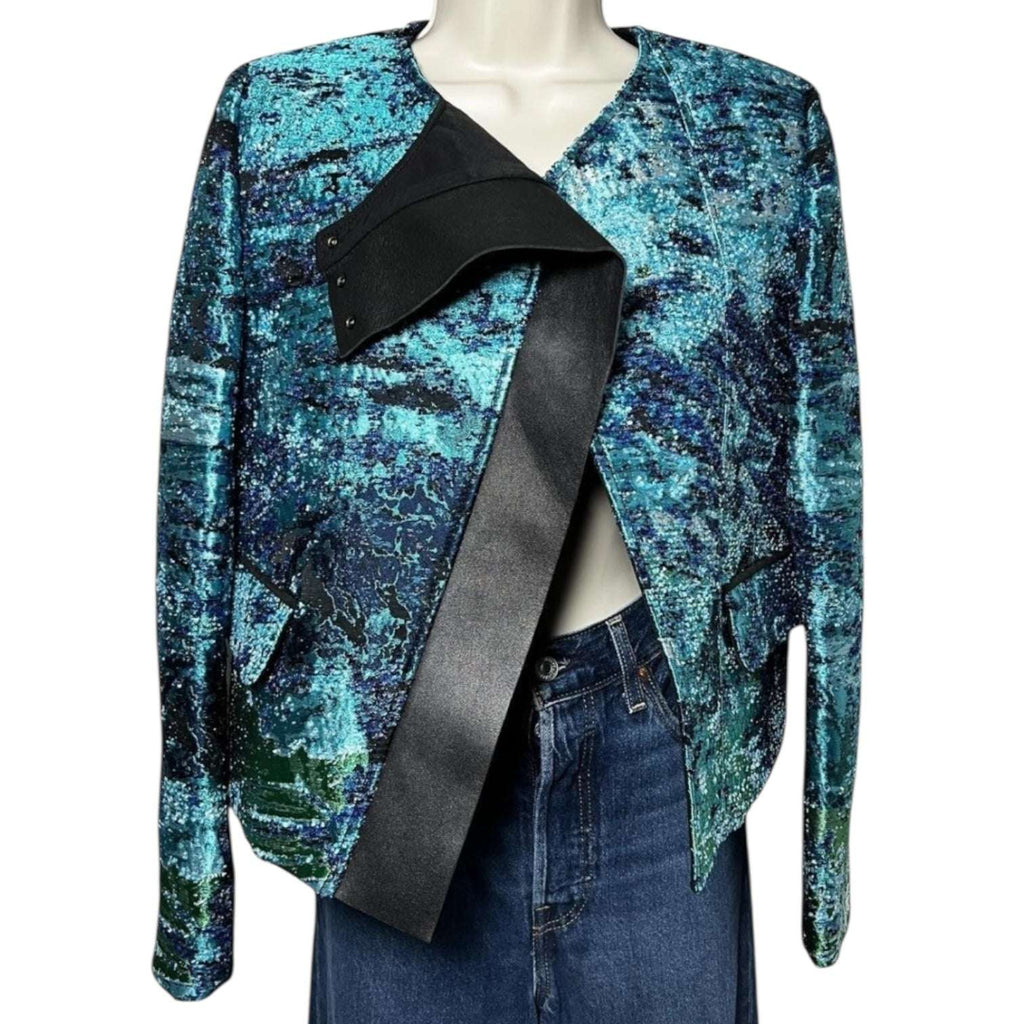 Proenza Schouler Tweed & Leather Cropped Boxy Jacket – US0 – pre-loved