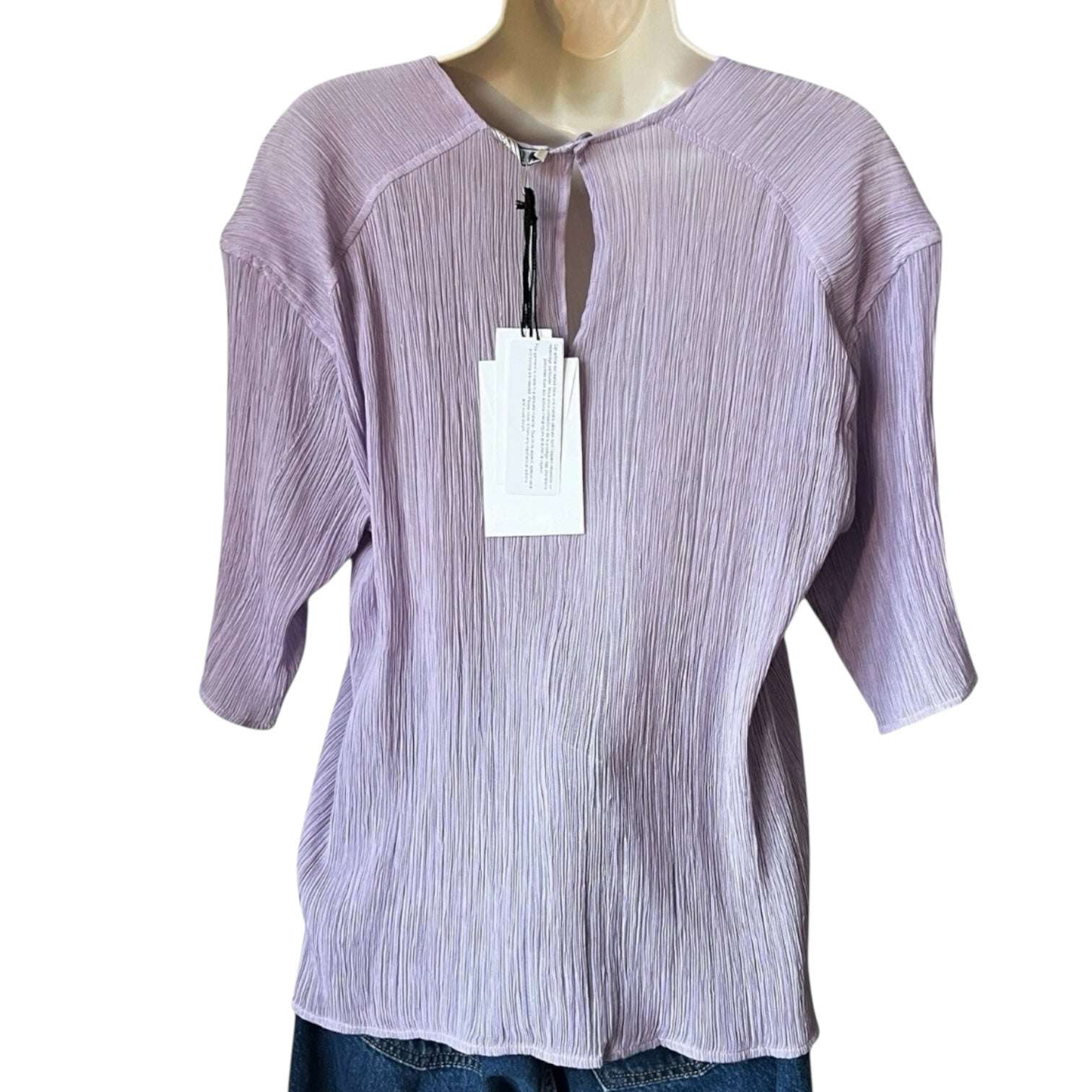 Nina Ricci Sheer Pleated Silk Top – FR36 – pre-loved