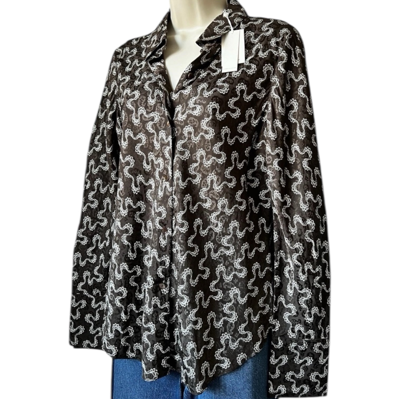 Rebecca Taylor Silk Jacquard Shirt – M