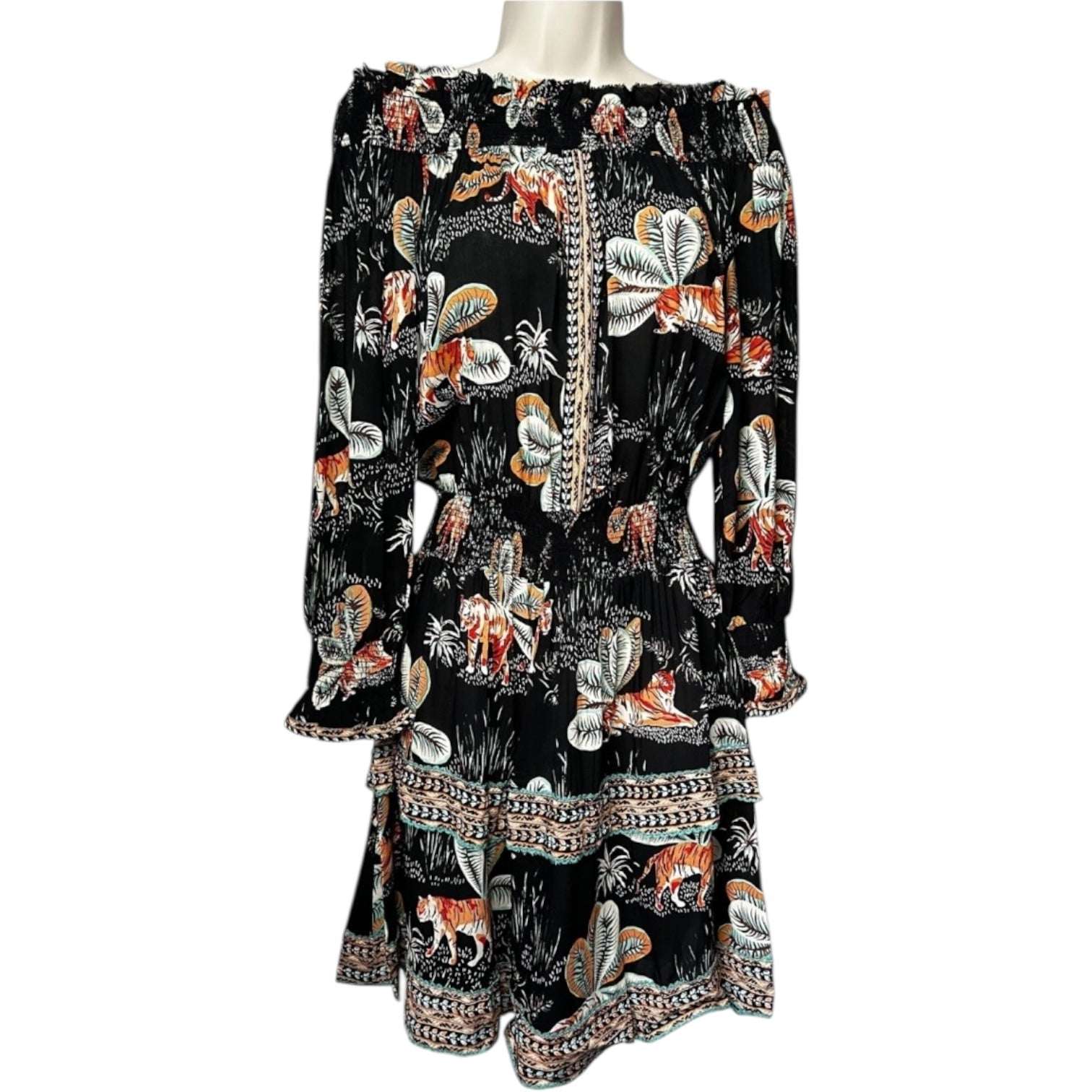Poupette St Barth Off-Shoulder Mini Dress – XS – pre-loved
