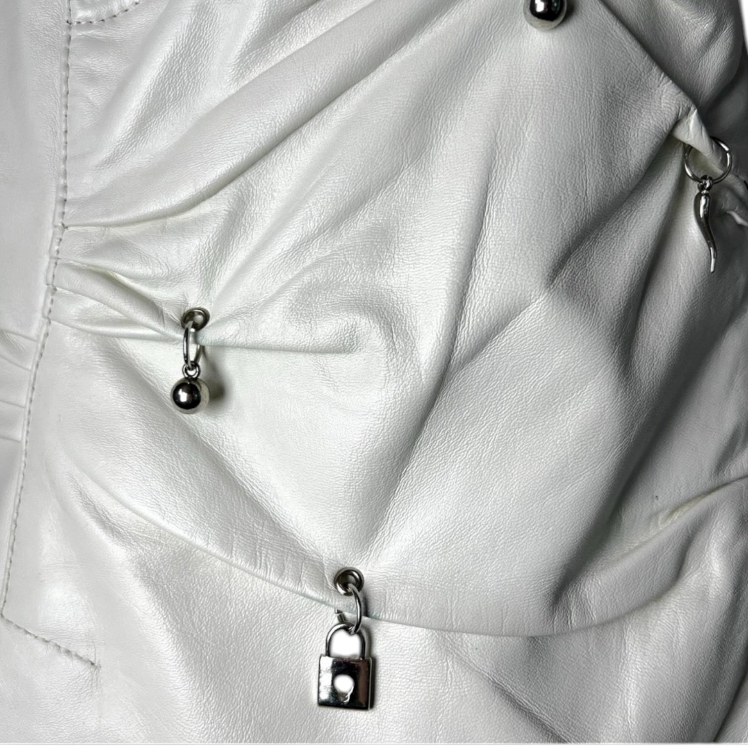 Vintage Moschino Leather Piercing Mini Skirt – UK10 – pre-loved
