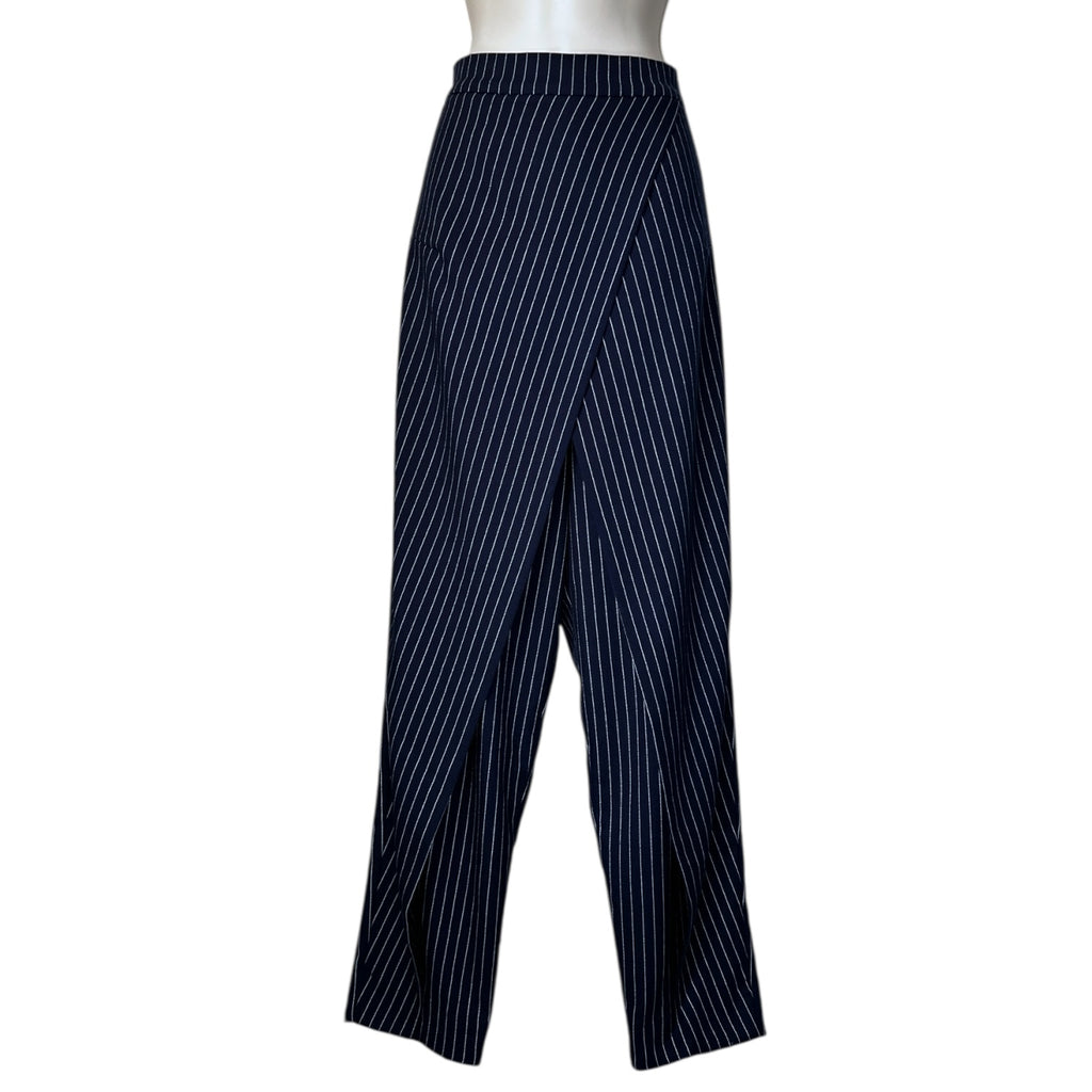 Solace London Wrap Pinstripe High Rise Trousers - UK10 – pre-loved