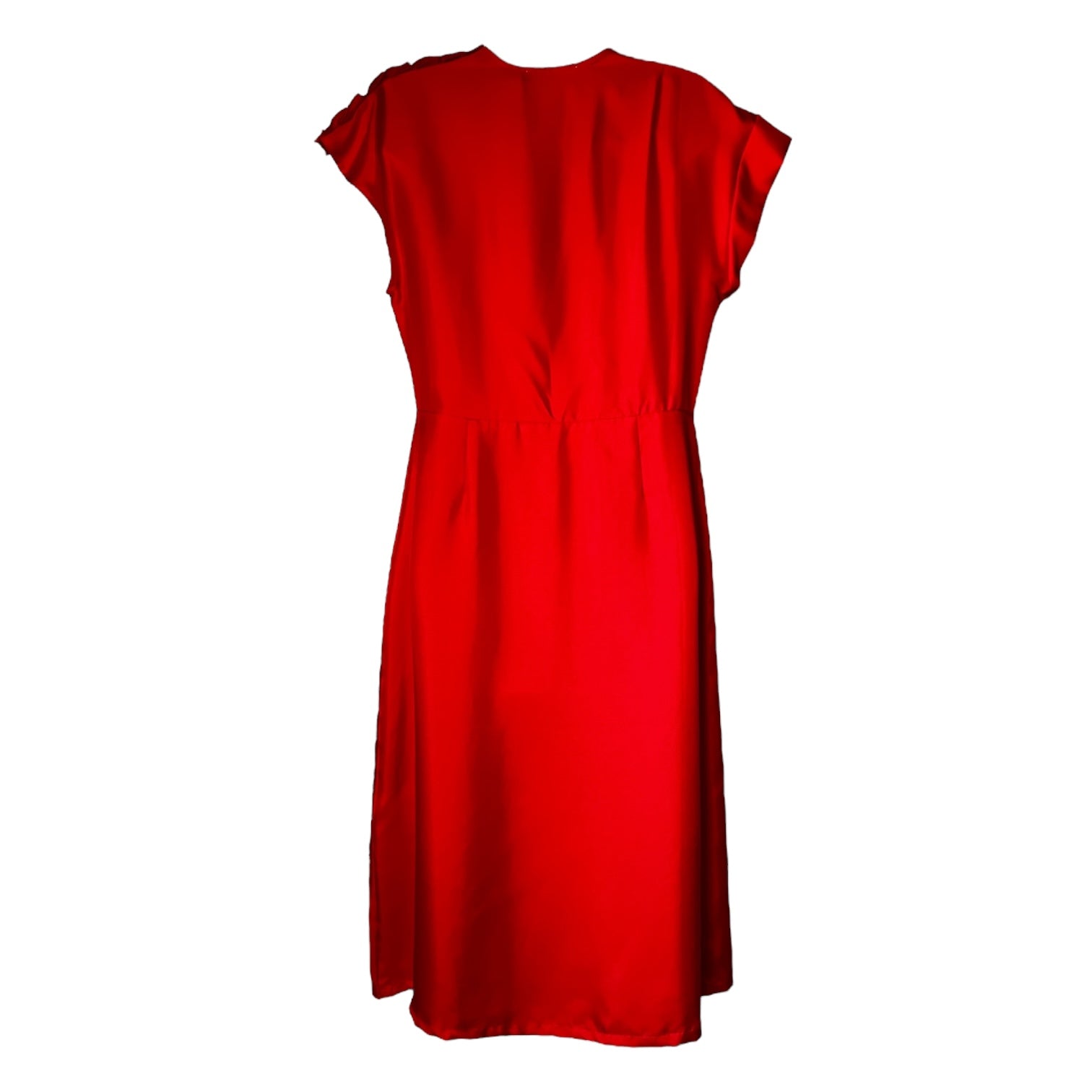 Lisou Rhona Red Silk Wrap Midi Dress – UK8