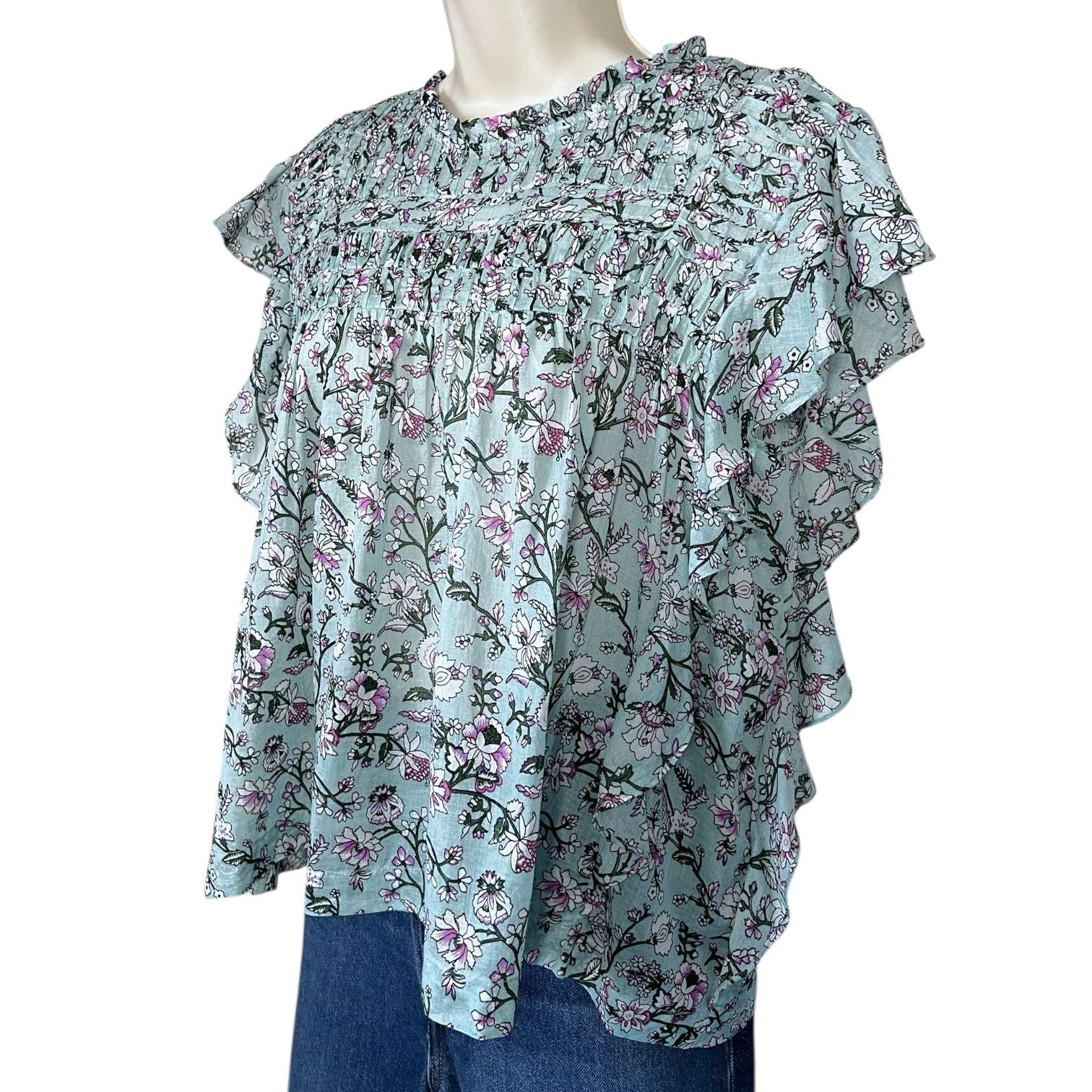 Isabel Marant Étoile Layona Ruffled Sleeveless Cotton Voile Top – FR36 (UK8)