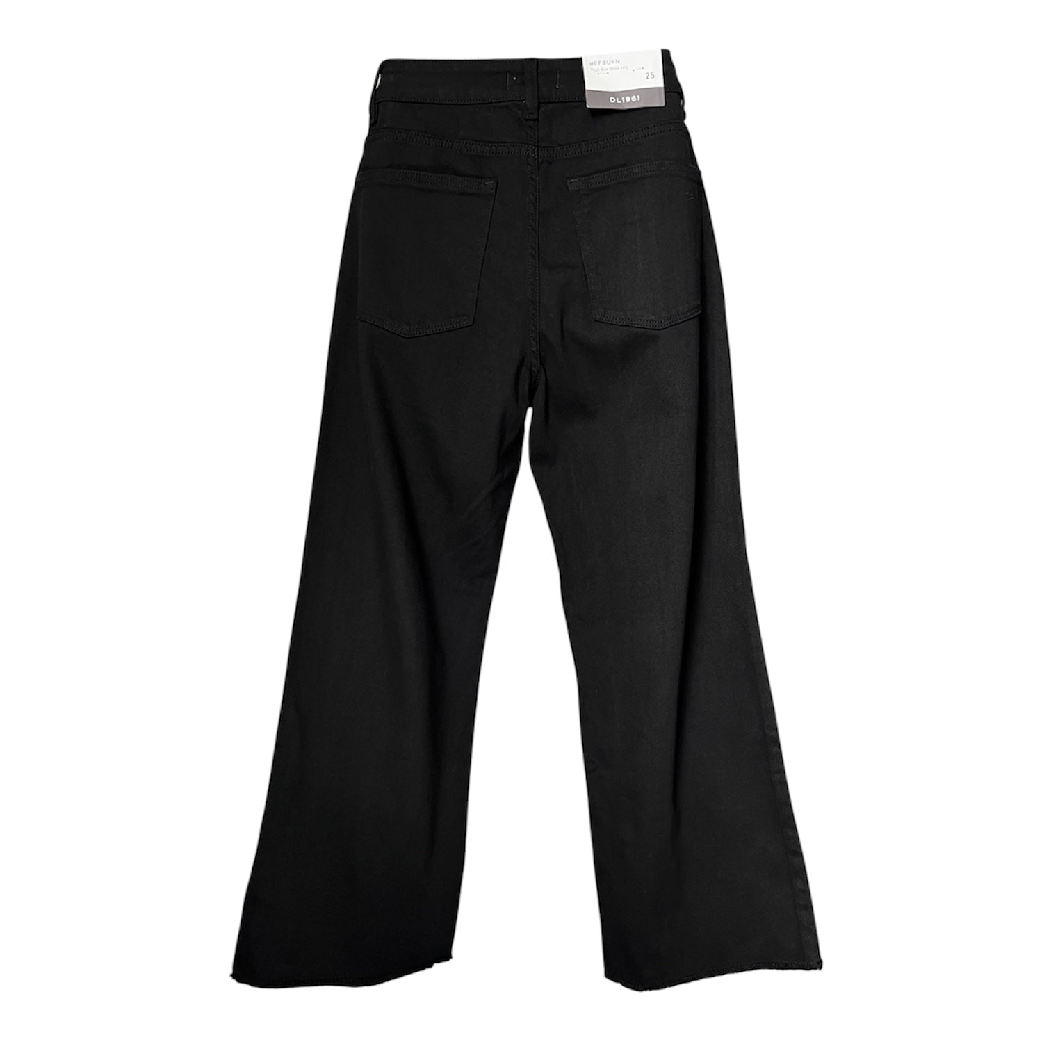 DL1961 Black High Rise Wide Leg Hepburn Crop Jeans – W25