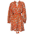 Alice + Olivia Floral Linen Long Sleeves Mini Dress – US6 (UK10)
