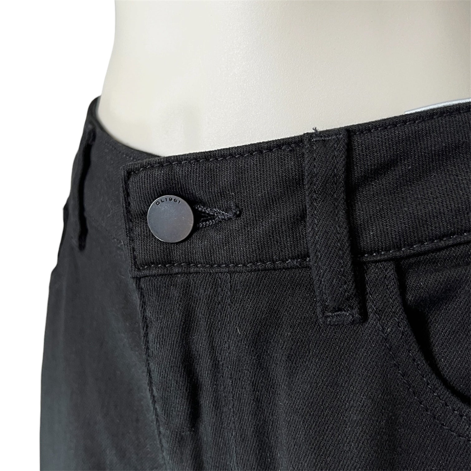 DL1961 Black High Rise Wide Leg Hepburn Crop Jeans – W25