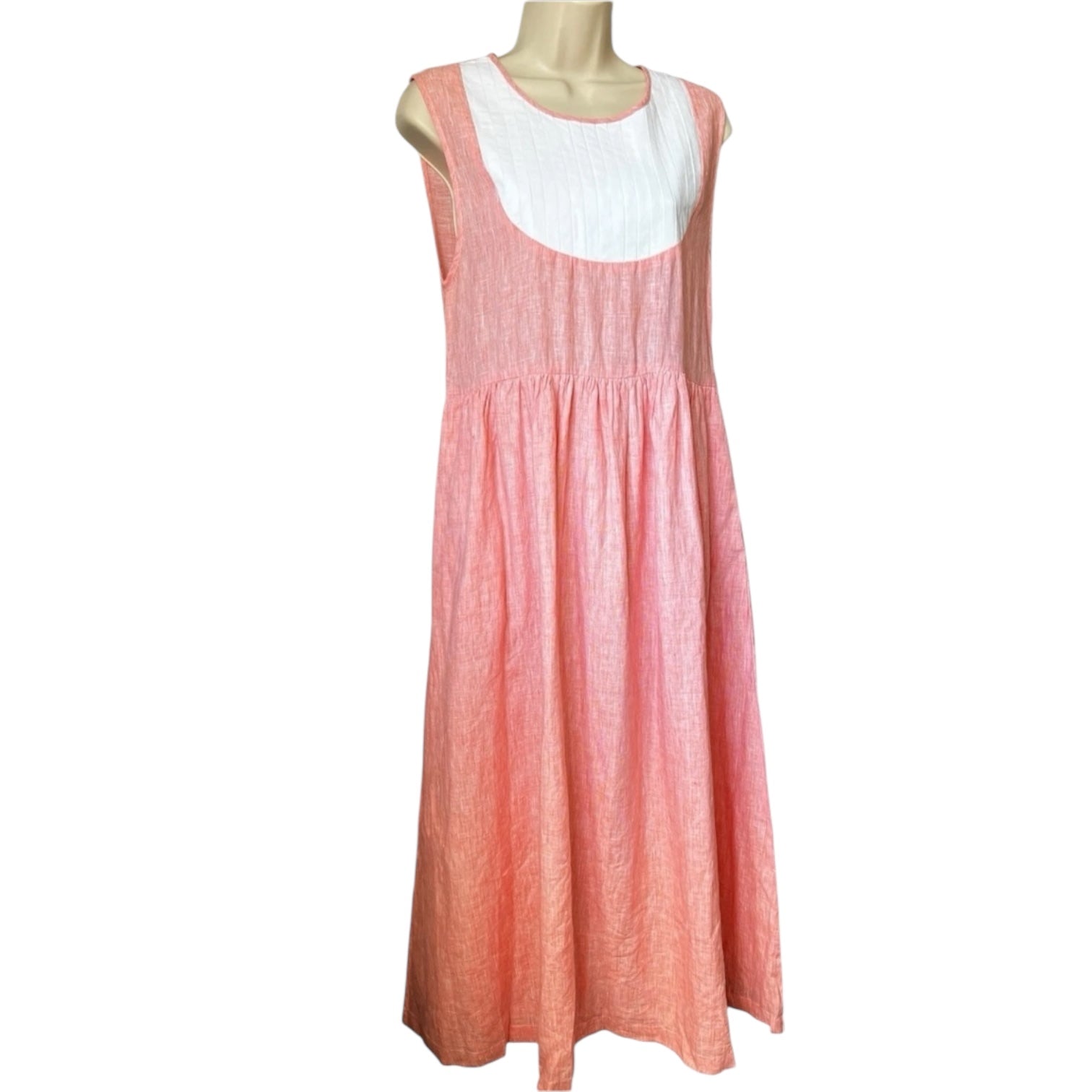 Seraphina Capri Linen Bib Midi Dress – S – pre-loved