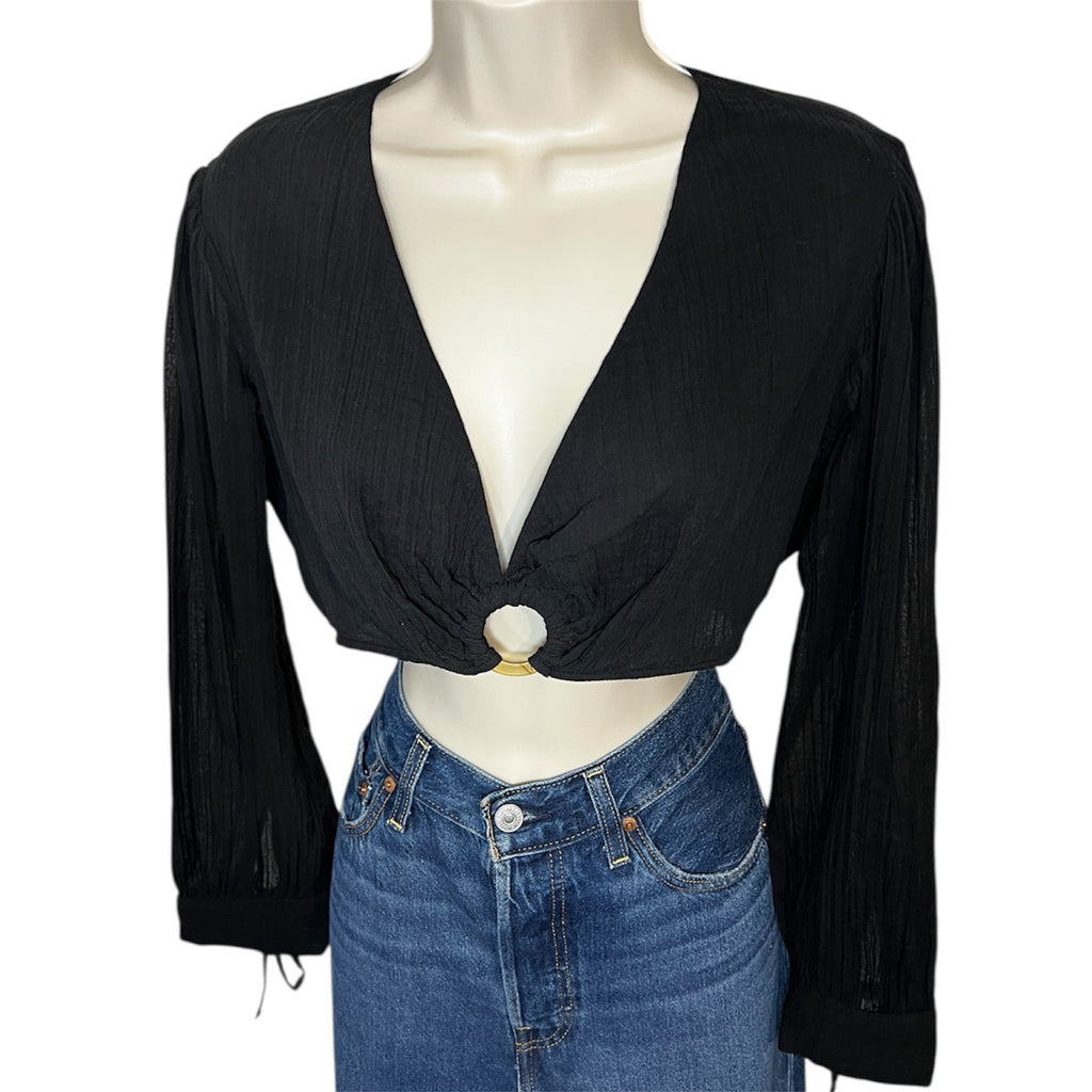 Antik Batik Cotton Muslin Ring Crop Top – M – pre-loved