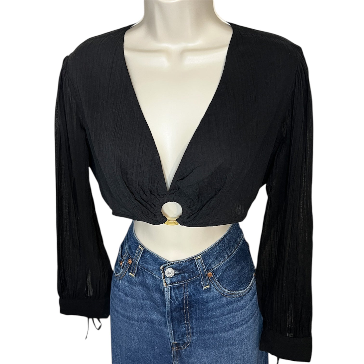 Antik Batik Cotton Muslin Ring Crop Top – M – pre-loved