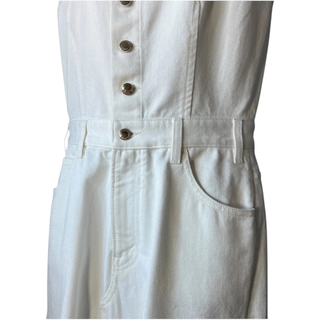 Chloé Denim Paneled Frayed Hem Maxi Dress – FR36 (UK8) – pre-loved
