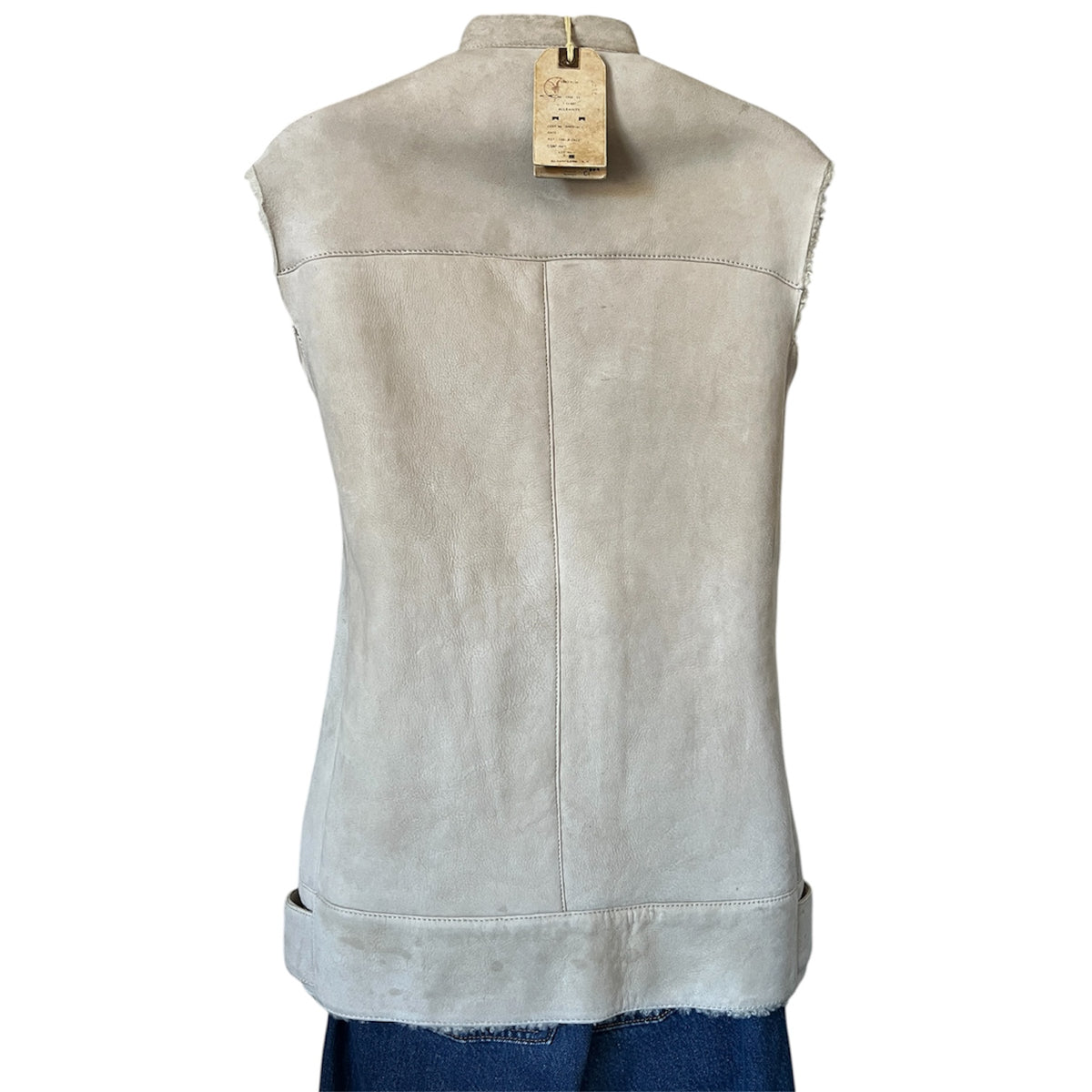 AllSaints Shearling Suede Gilet – Sleeveless Jacket, UK6 – pre-loved