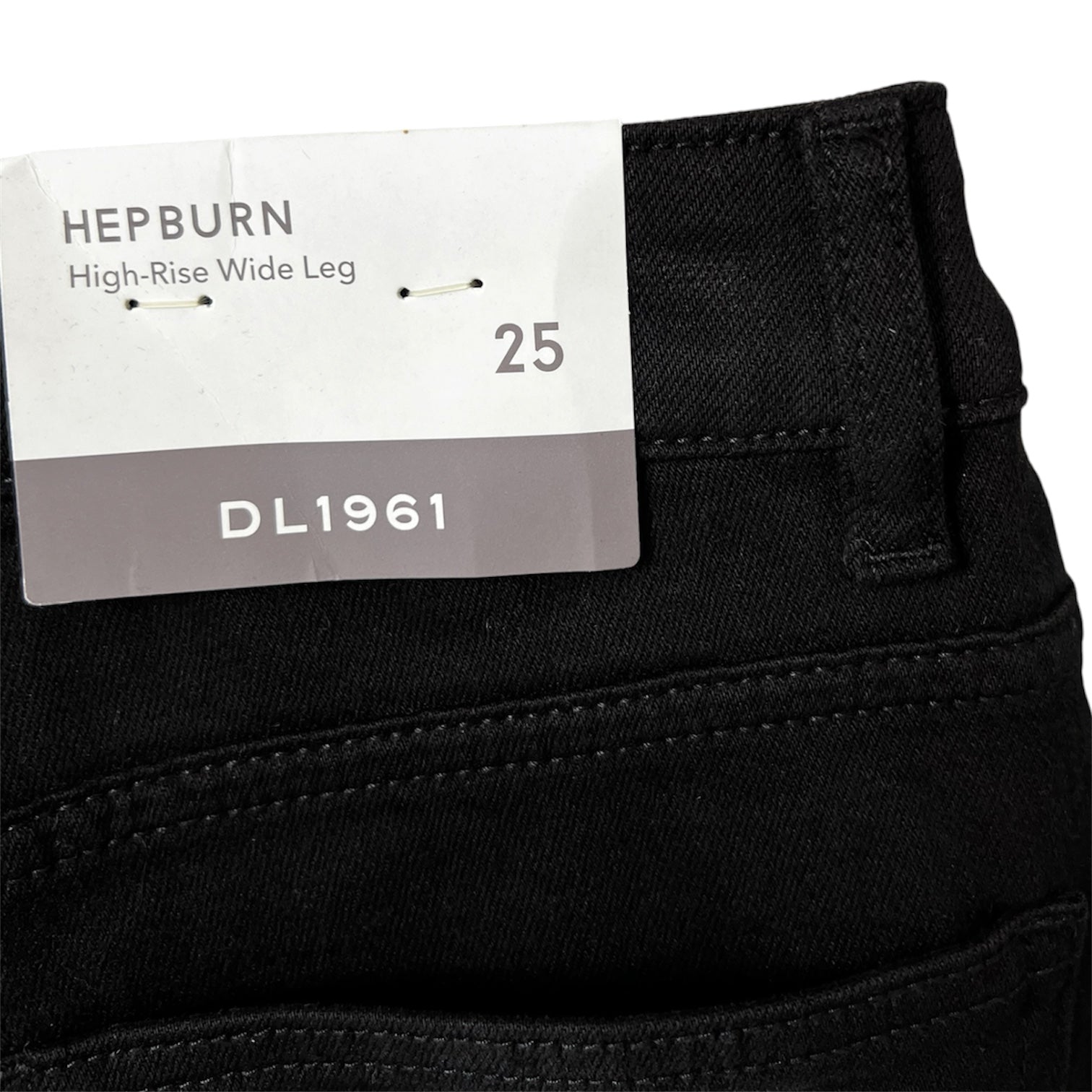 DL1961 Black High Rise Wide Leg Hepburn Crop Jeans – W25
