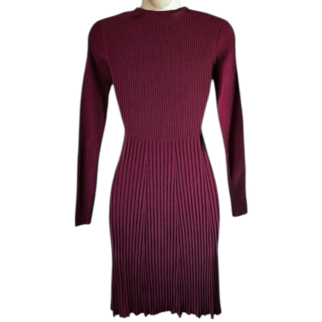 Sandro Ribbed Knit Lace-Up Mini Dress – Size 3 (UK12) – pre-loved