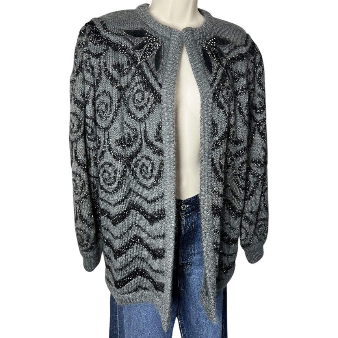 Vintage Escada Embroidered Mohair Open Coat Cardigan – FR36 – pre-loved