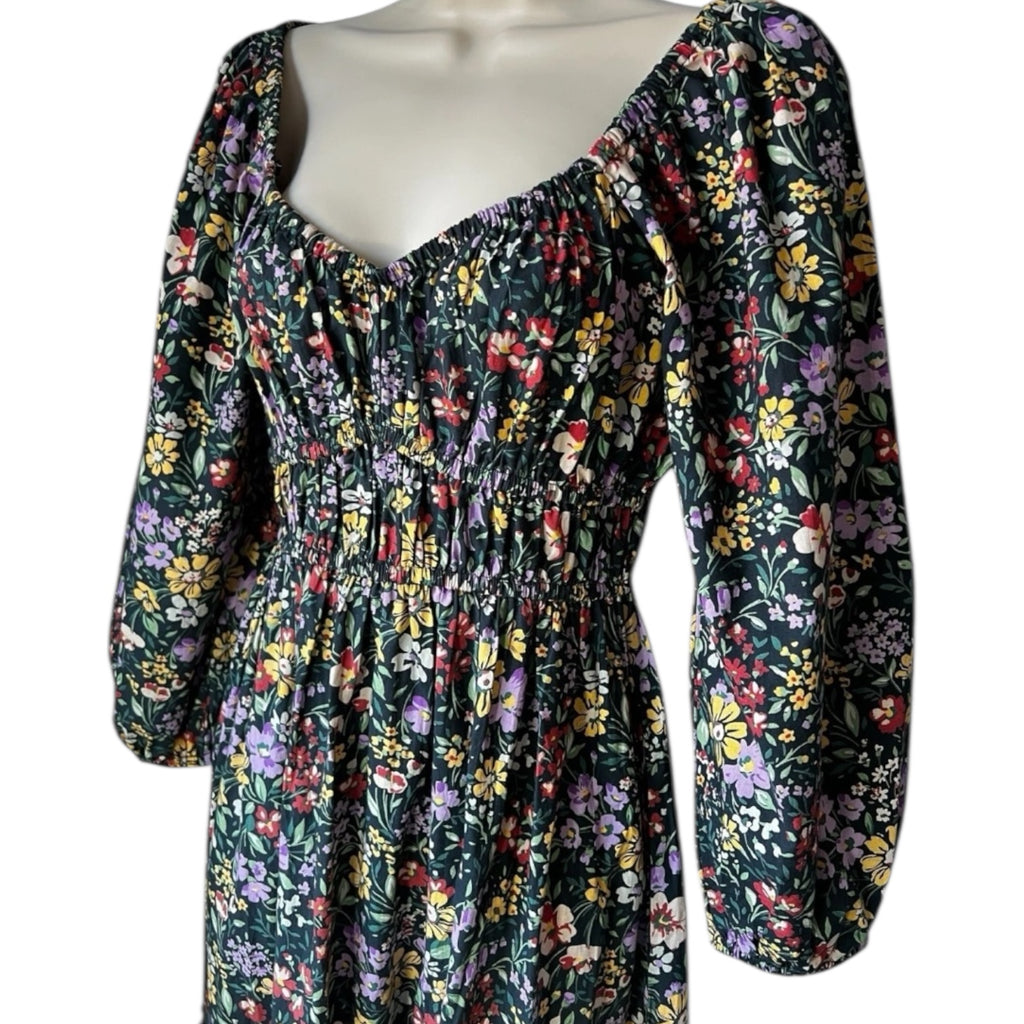 Pink City Prints Cotton Tiered Sweetheart Midi Dress – XS