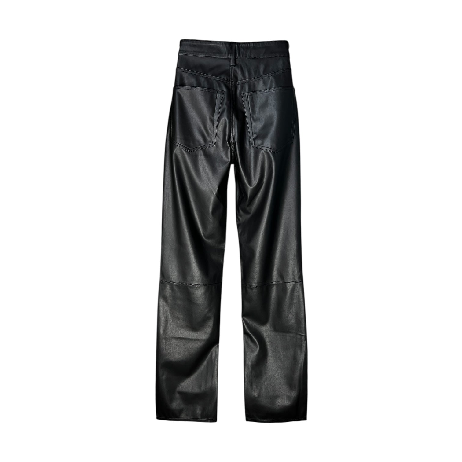 AG Adriano Goldschmied Alexxis Straight – Black Faux Leather Trousers, 26 – pre-loved