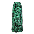 Rixo Silk Tiger Print Fringe Hem Midi Skirt – L – pre-loved