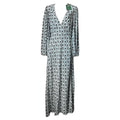 Rixo Nadia Floral Check Open Back Maxi Dress – L