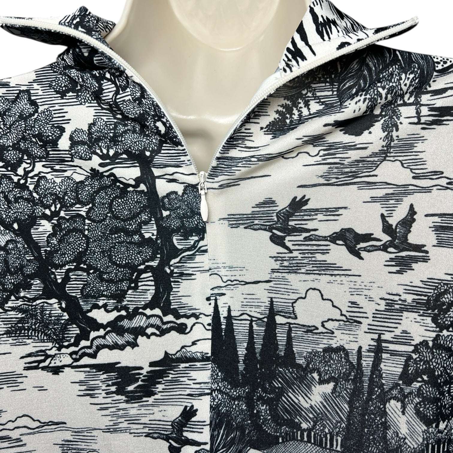 Victoria Beckham Forest Print Turtleneck Long-Sleeve Top – UK8