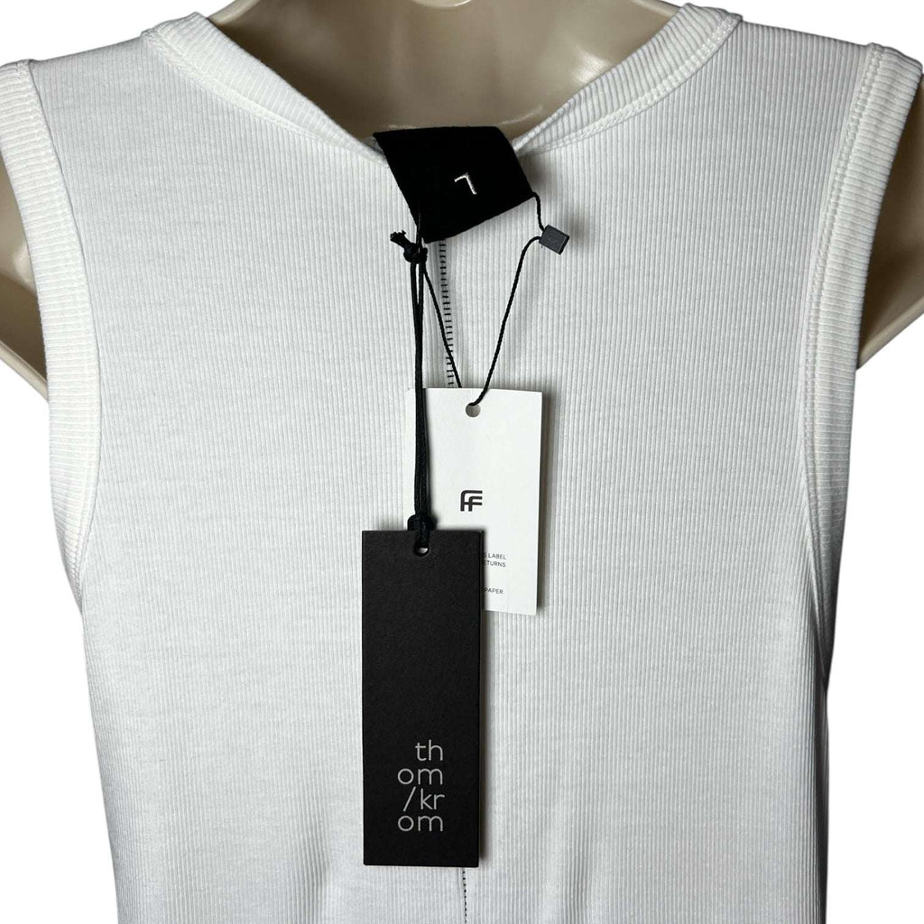Thom Krom Ribbed Maxi Tank Dress – Off-White, L – pre-loved