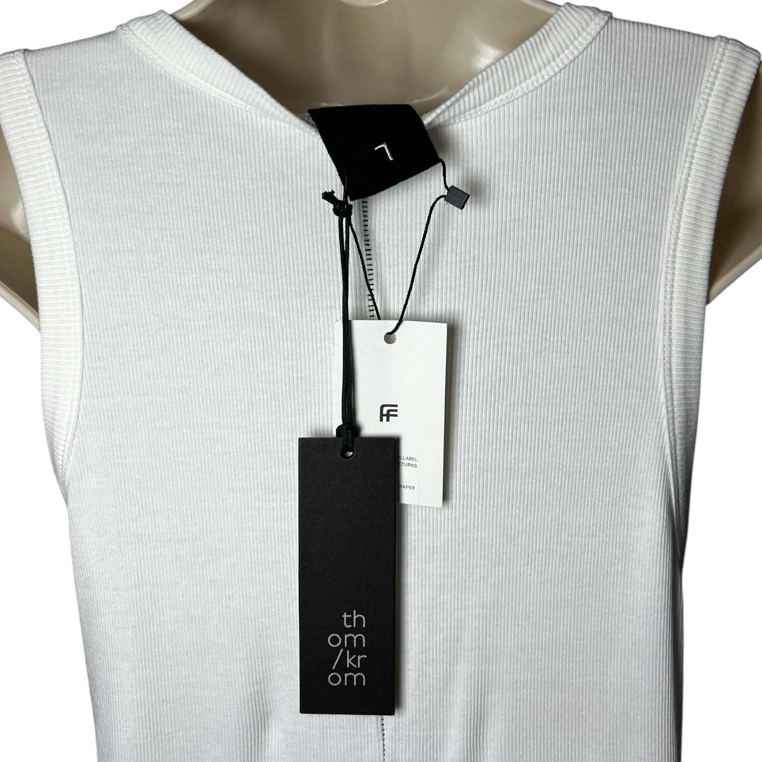 Thom Krom Ribbed Maxi Tank Dress – Off-White, L – pre-loved