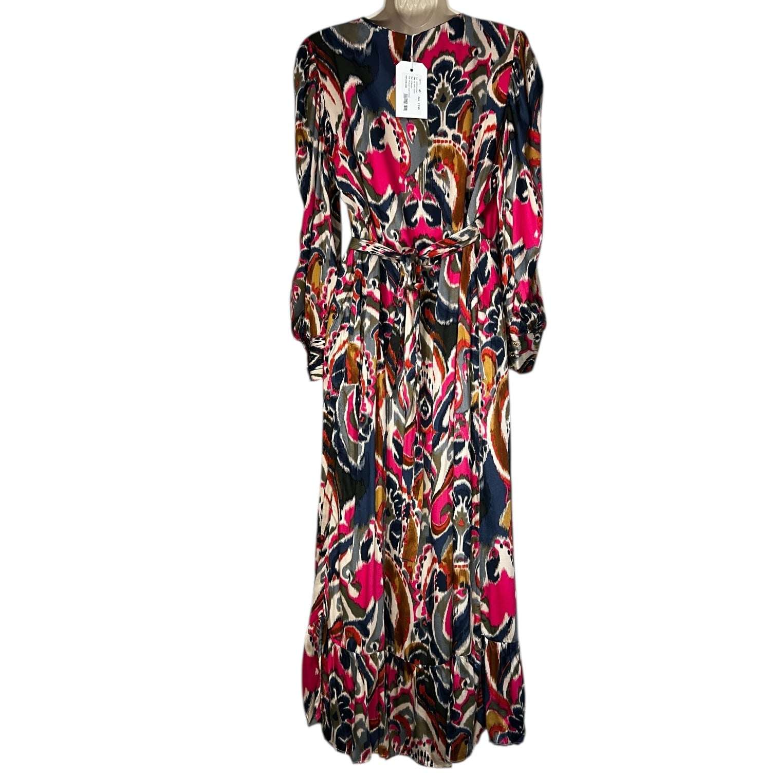 Vilagallo Floral Print Wrap Long Sleeve Midi Dress – EU40 (UK12)