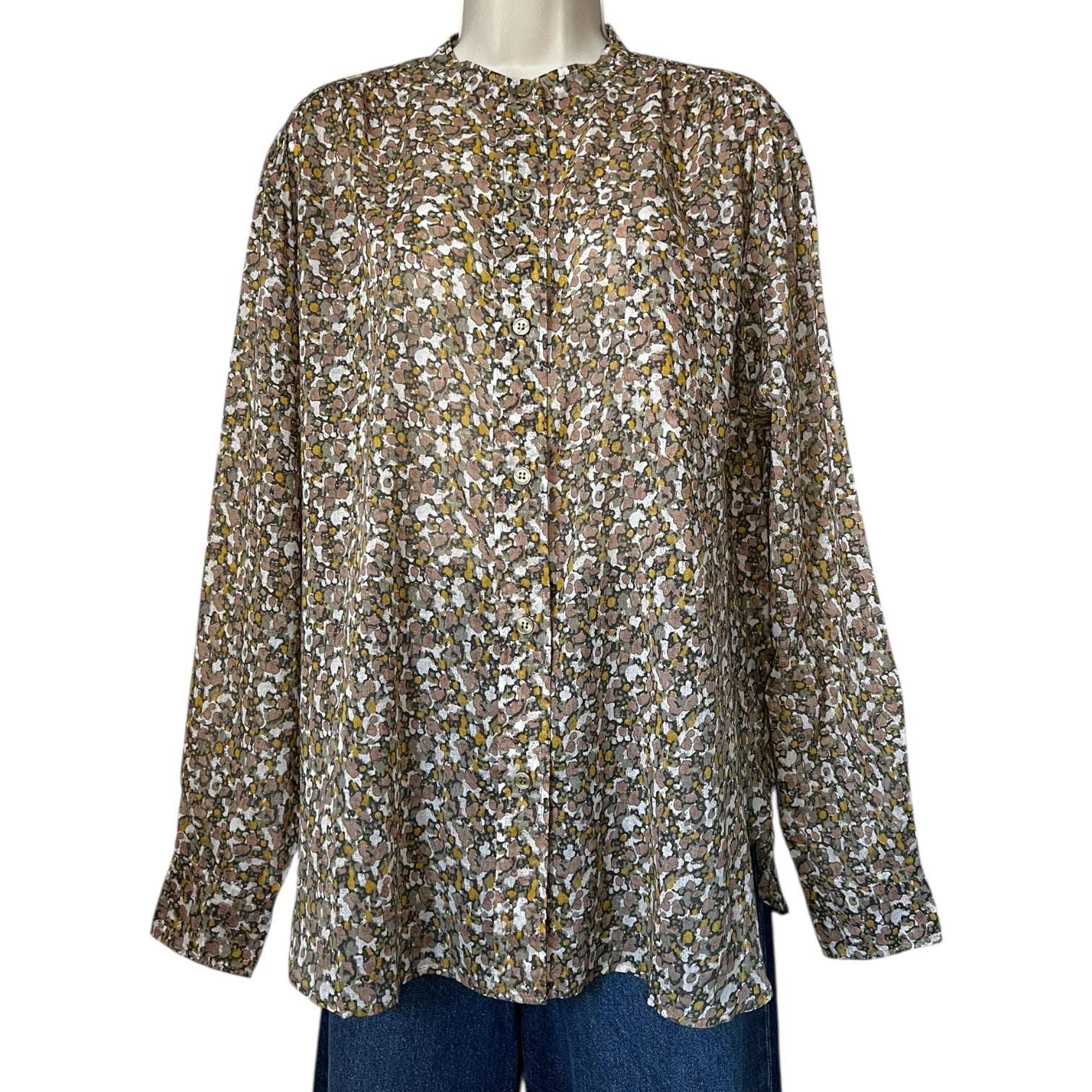 Isabel Marant Étoile Mexika Floral Collarless Boho Prairie Shirt – FR38 (UK10)