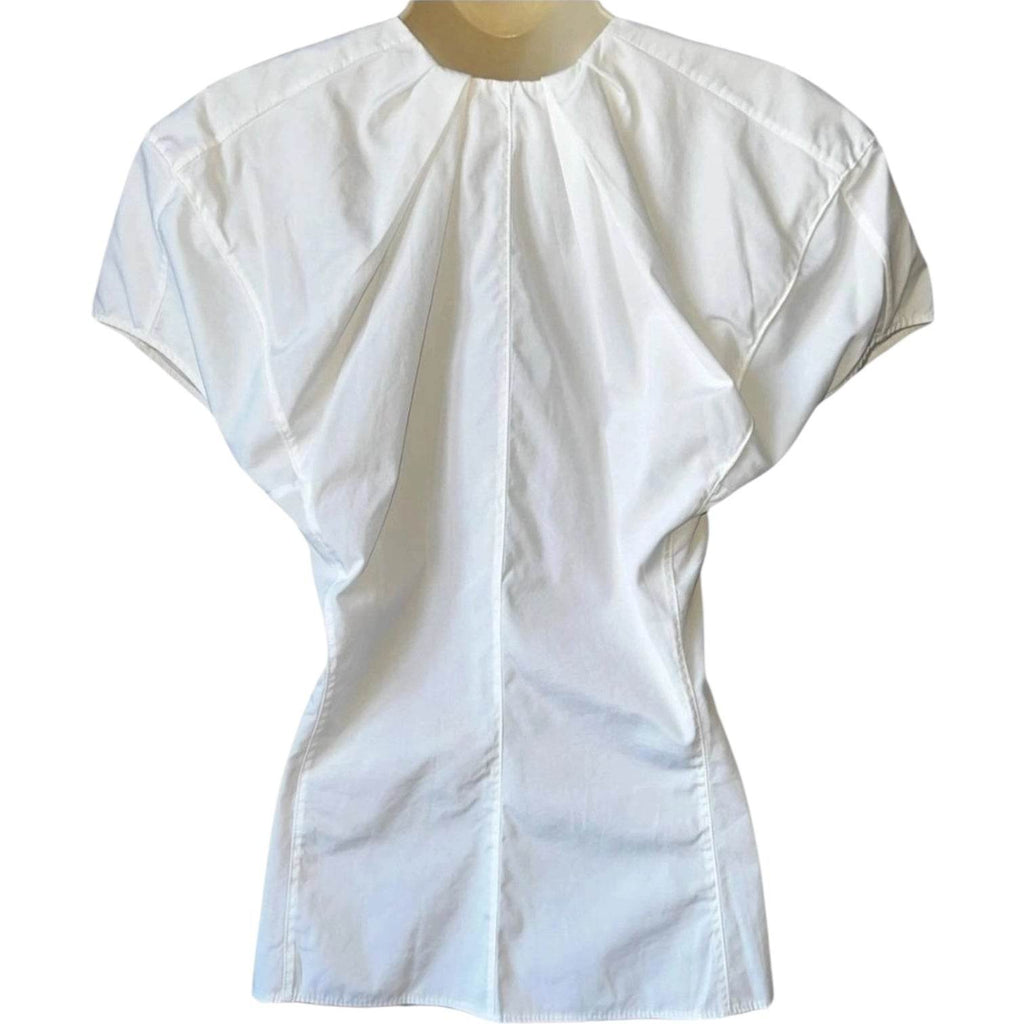 Khaite Tanya Cotton Princess Seams Puff Sleeve Shirt – S – pre-loved