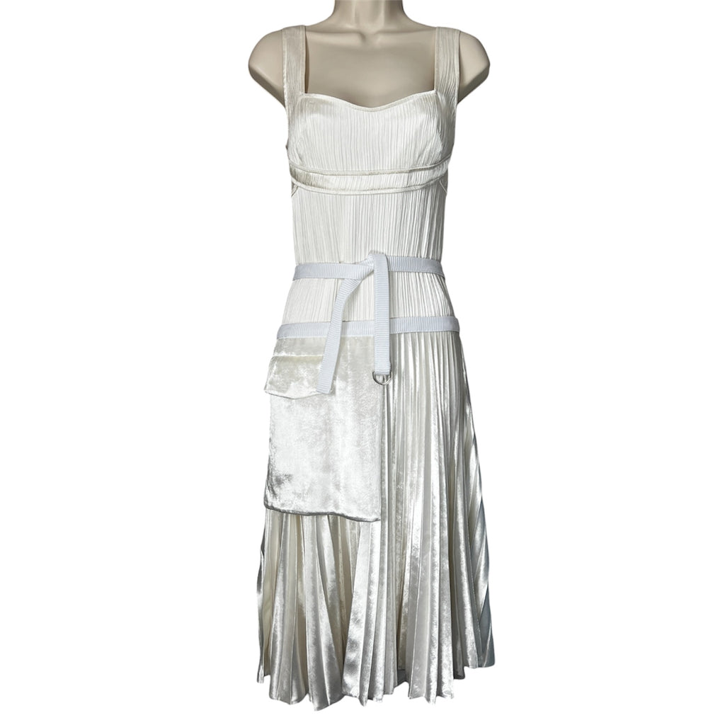 Victoria Beckham Silk Velvet Bustier Midi Dress – UK10 – pre-loved