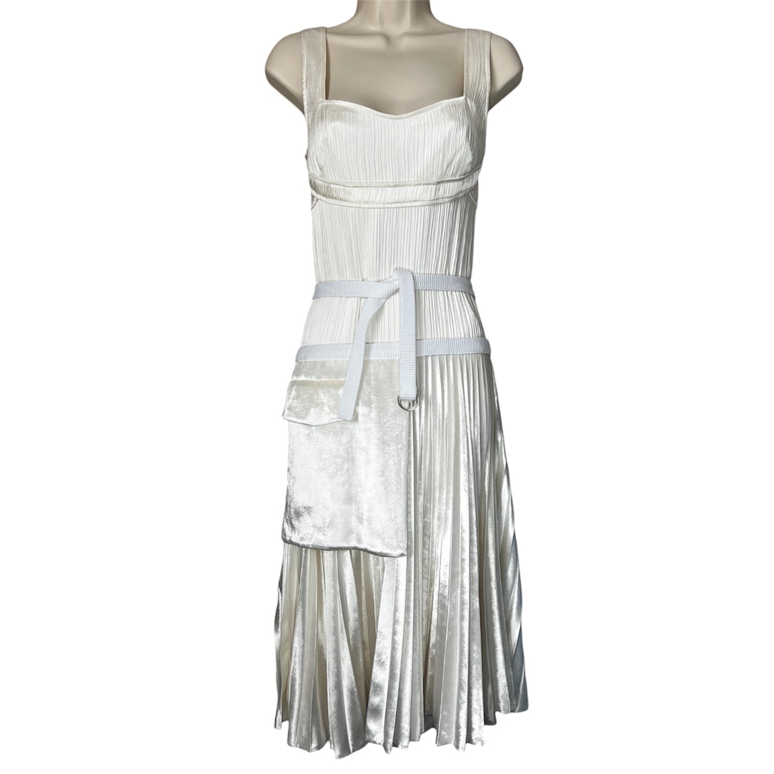 Victoria Beckham Silk Velvet Bustier Midi Dress – UK10