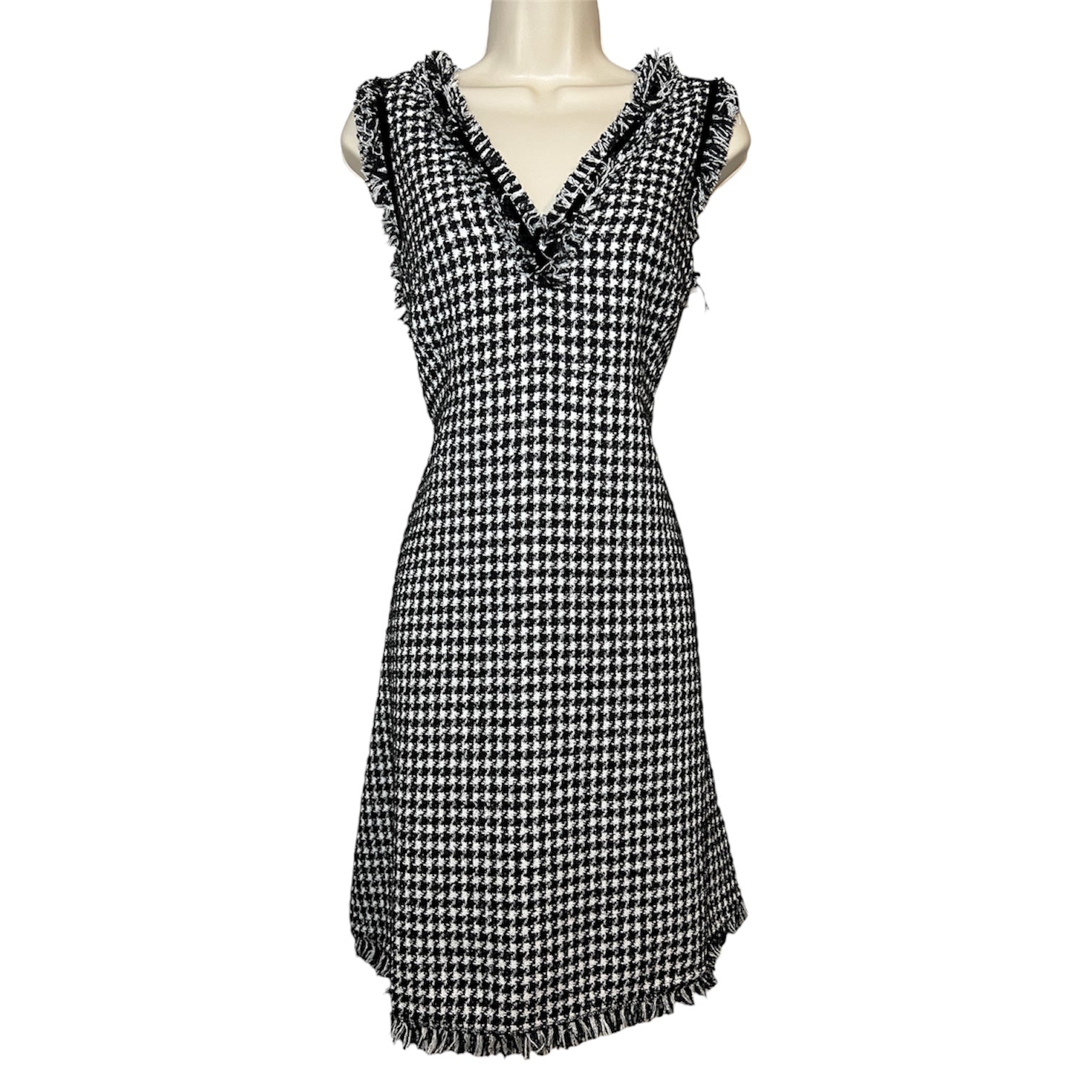 Kate Spade Dashing Beauty Houndstooth Tweed A-Line Dress – US12 – pre-loved